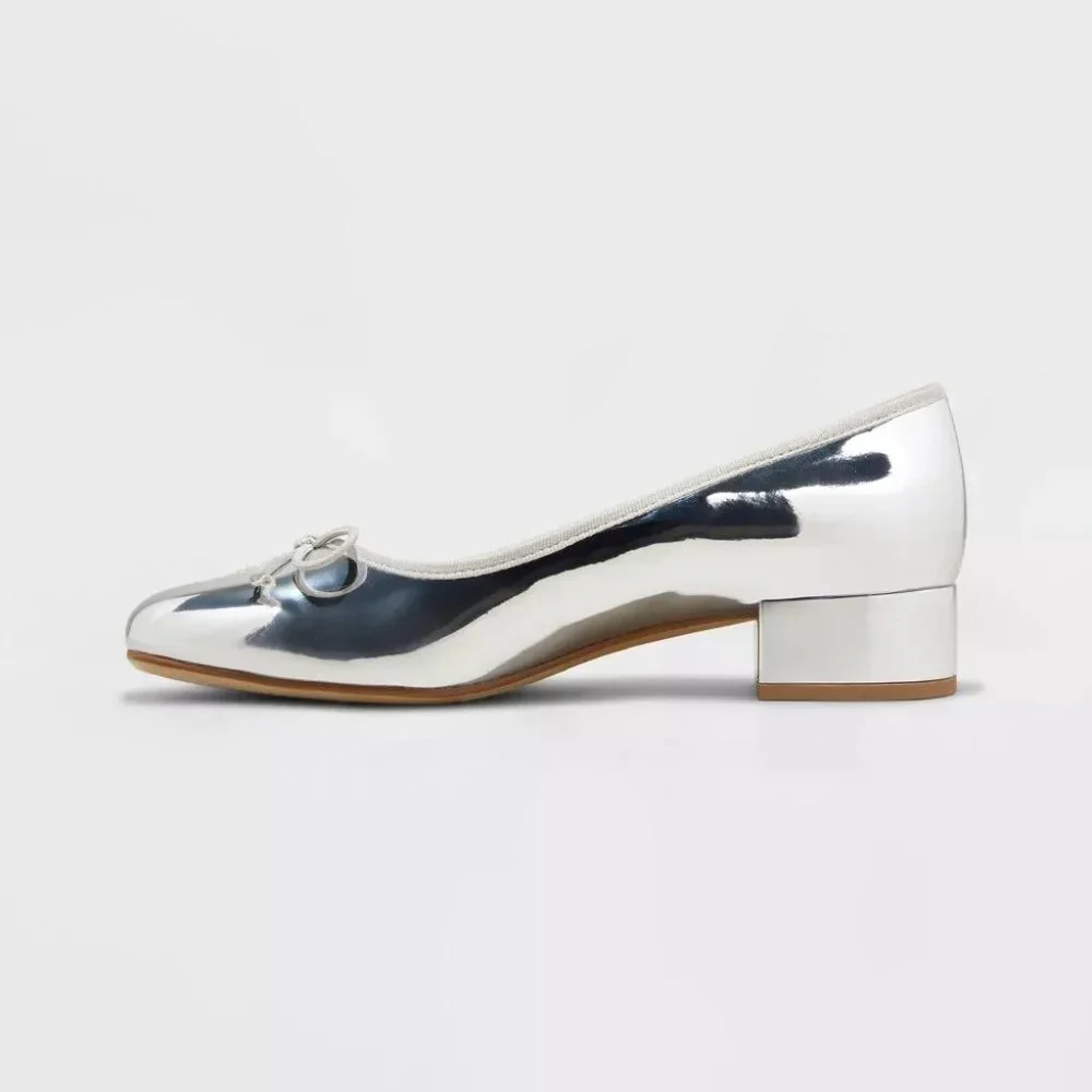 NEW A New Day™ Women's Joy Ballet Pumps Silver - Picture 2 of 8